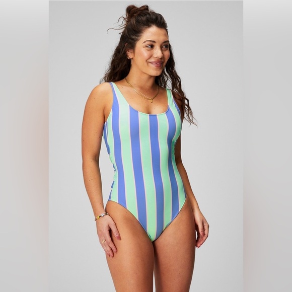 Fabletics Scoop Tie Back Shaping One-Piece Swimsuit Sz Medium - Picture 1 of 7